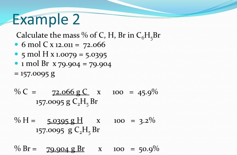 How To Calculate Mass Percentage Of An Element 