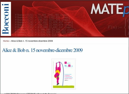 http://matematica.unibocconi.it/pubblicazioni/alice-bob-n-15-novembre-dicembre-2009