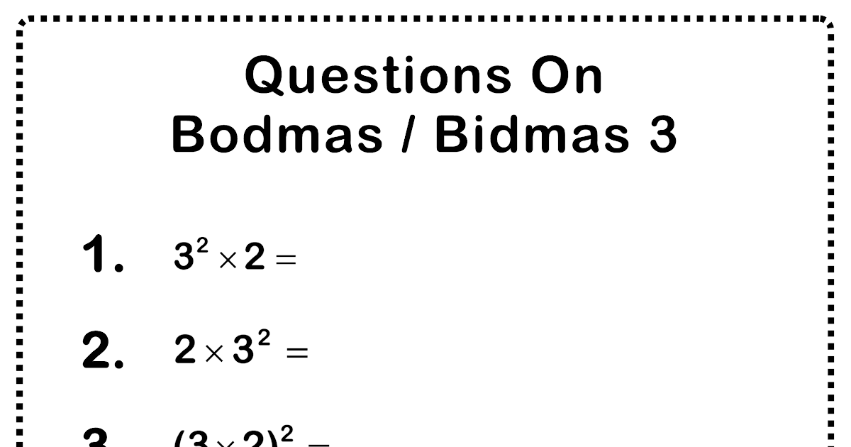 Bodmas Worksheets For Grade 4 - Karema Web