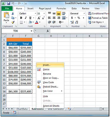 Insert and Delete worksheet in Microsoft Excel 2010 - Worksheet
