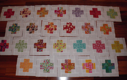 Modern Crosses - the quilt is growing
