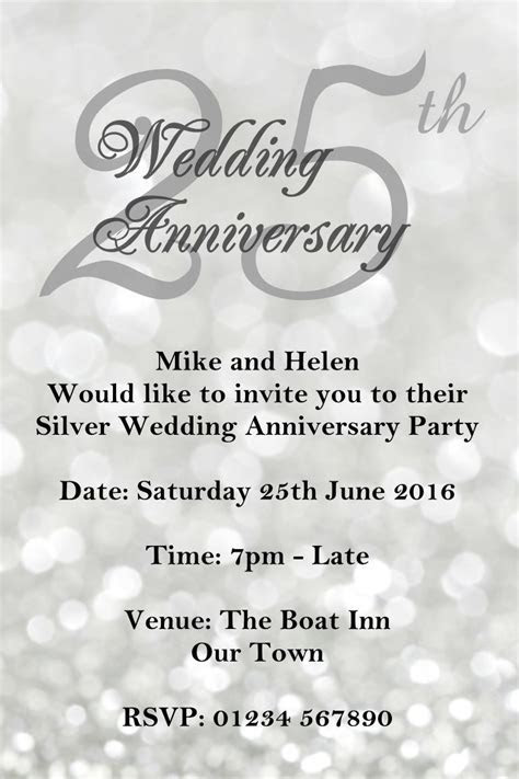 25th wedding anniversary invitations printable wedding 25th wedding anniversary invitations printable wedding