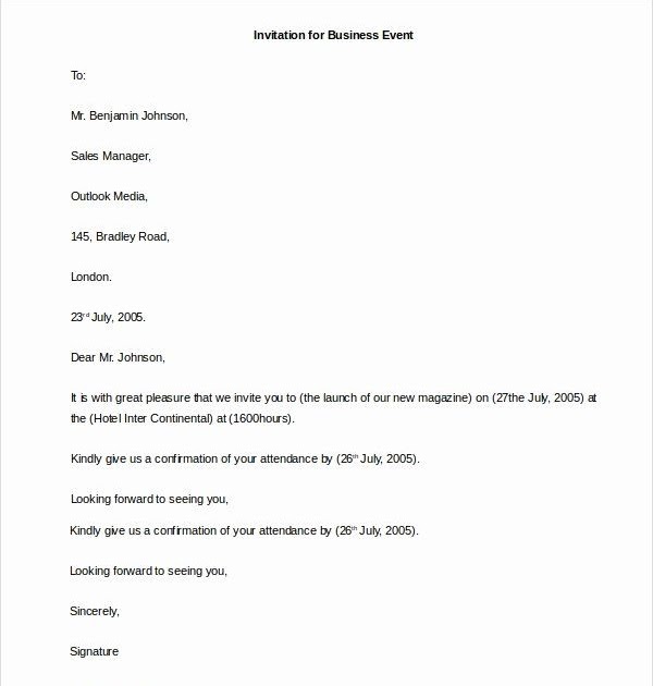 Formal Business Invitation Email Template - Darrin Kenney's Templates