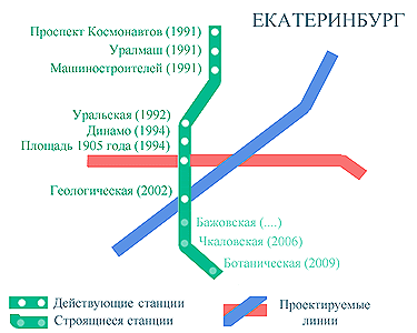 Станции метро в екатеринбурге схема на карте