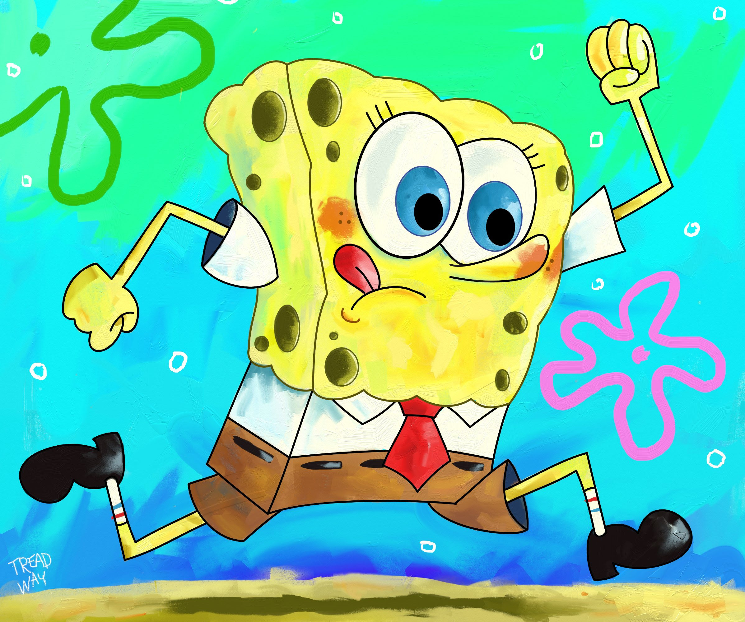 Kartun: Spongebob playing football