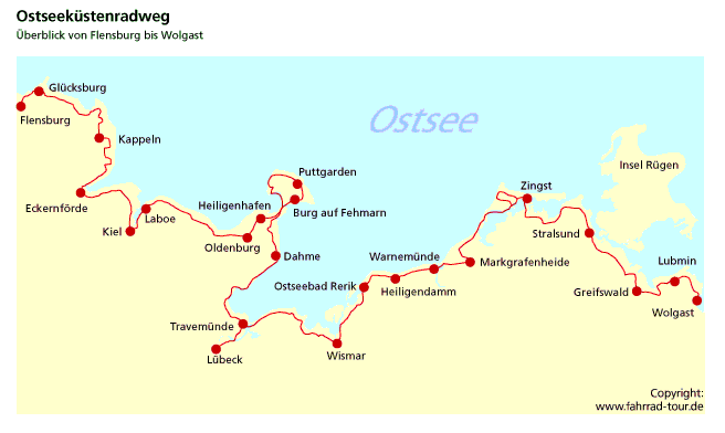 Ostseeradweg Karte | Karte