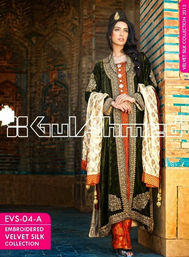 Mens-Women-Wear-Beautiful-Embroidered-Silk-Velvet-Long-Coats-by-Gul-Ahmed-New-Fashion-7 Mens-Women-Wear-Beautiful-Embroidered-Silk-Velvet-Long-Coats-by-Gul-Ahmed-New-Fashion-7