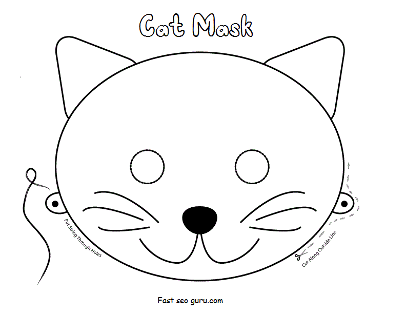 Cat Mask Coloring Page - 62+ File Include SVG PNG EPS DXF