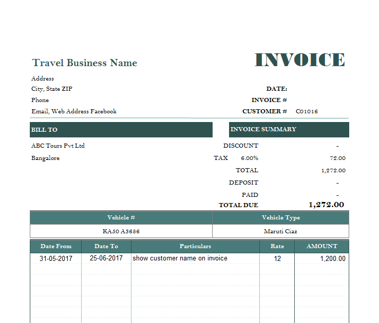 Invoice Sewa Kereta malaytuwes