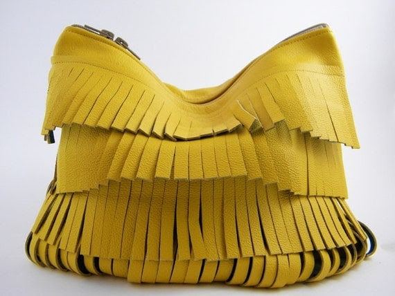 Fringes Leather Statement Clutch
