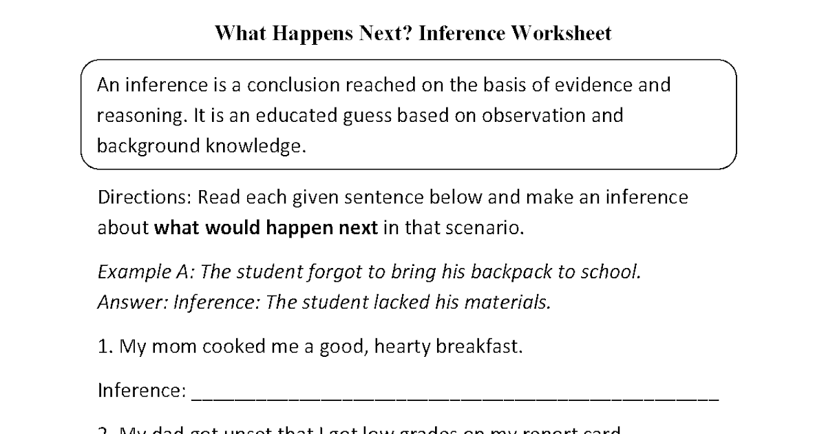 Inference Worksheets 4th Grade - alixandranews