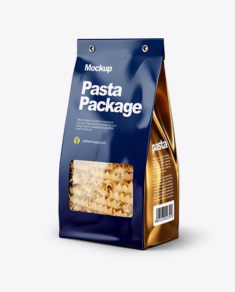 Download Download Paper Bag with Fusilli Pasta Mockup - Half Side ...