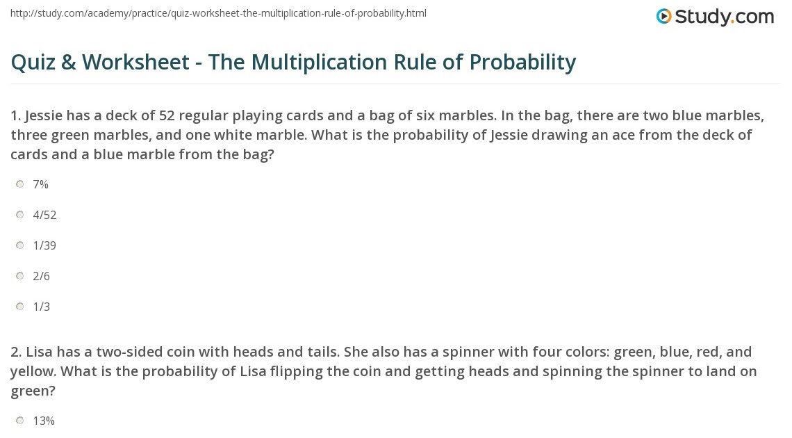 Addition Rules For Probability Worksheet Answer Key - Rick Sanchez's