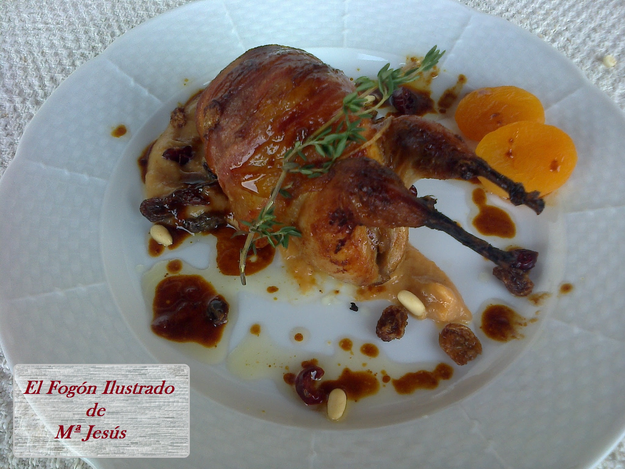 Codornices con salsa de Membrillos y frutos secos