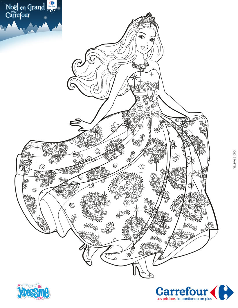Coloriage De Barbie Noel  Des Milliers de Coloriage Imprimable Gratuit 