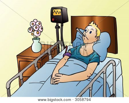 Patient In Bed Cartoon | Roole