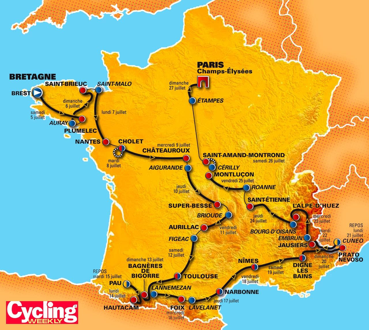 Paris Map Tour De France Route - United States Map