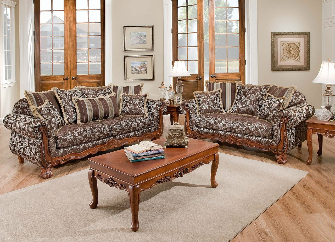 Traditional Simple Wooden Sofa Set Designs