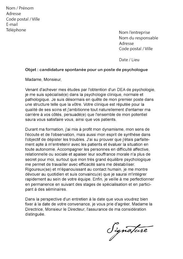 Lettre De Motivation Stage Psychologie Clinique L3  Tyrone Smith Lettre