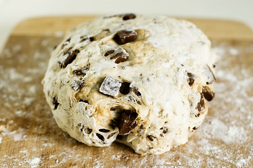 coconut chocolate bread - dough ball