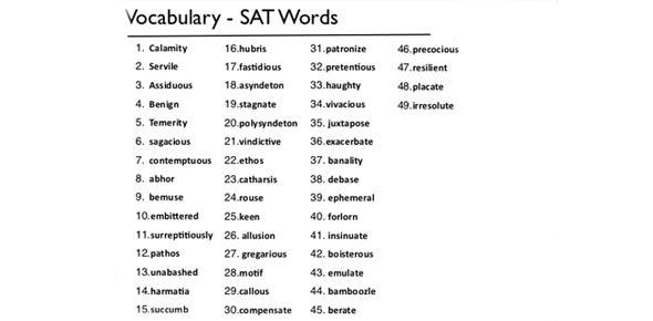 Act Sat Vocabulary Practice Worksheets F J Words