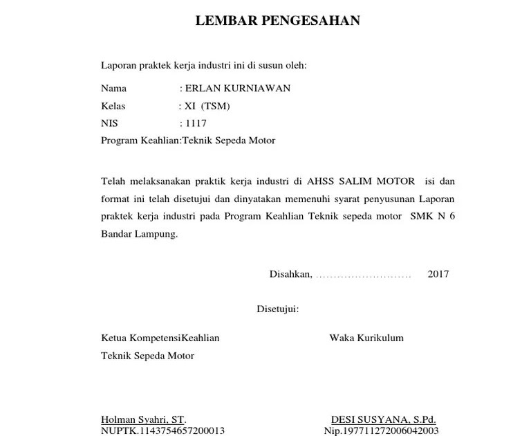 Contoh Laporan Pkl Tsm Tentang Karburator