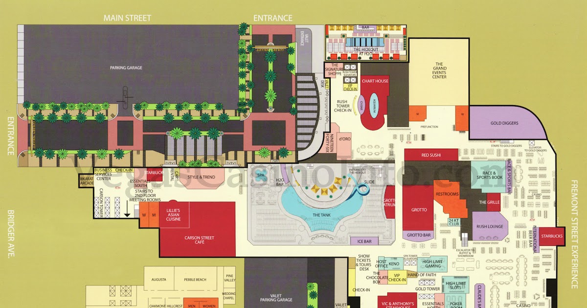 Golden Nugget Las Vegas Map | World Map Gray