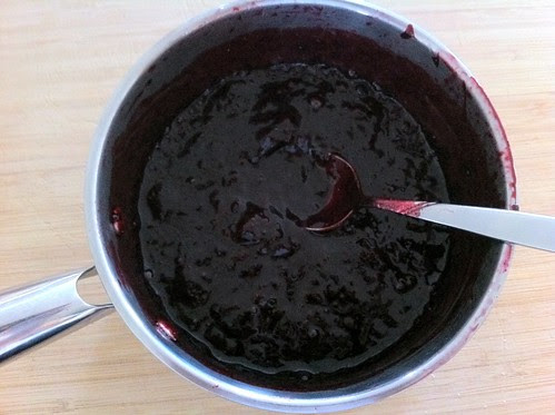 Thickened Blackberry Syrup Cooled