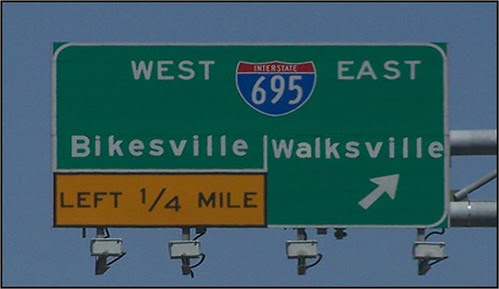 bikesville walksville sign