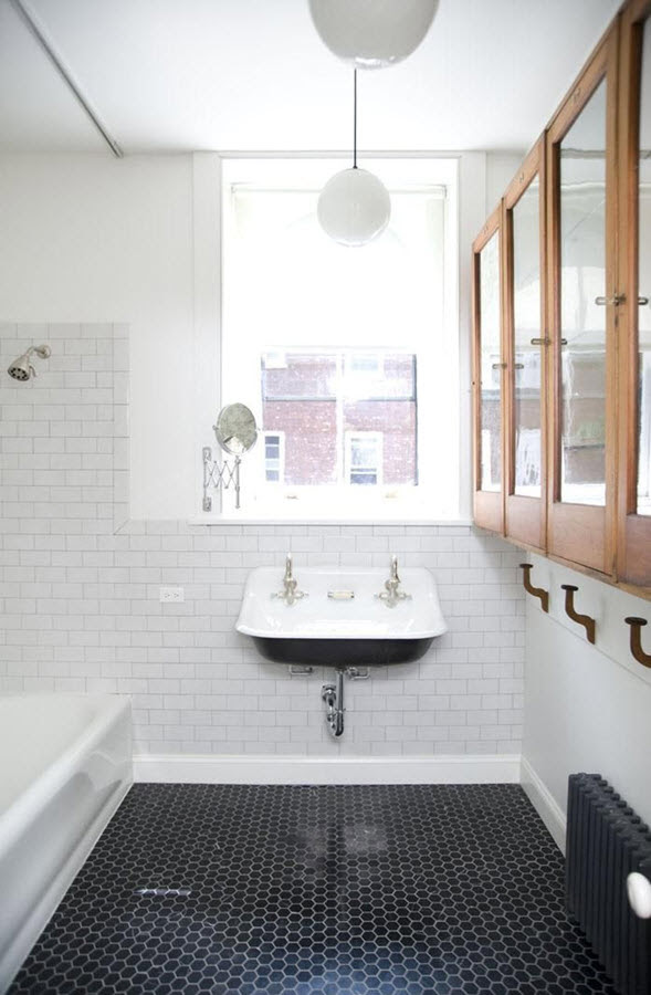 35 vintage black and white bathroom tile ideas and pictures