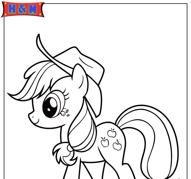 Gambar Mewarnai My Little Pony Applejack - GAMBAR MEWARNAI HD