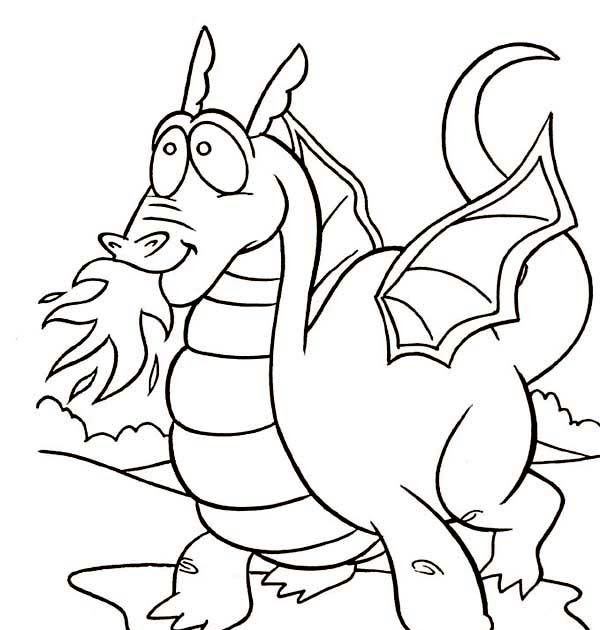 Realistic Fire Breathing Dragon Coloring Pages / Rainy day color pages