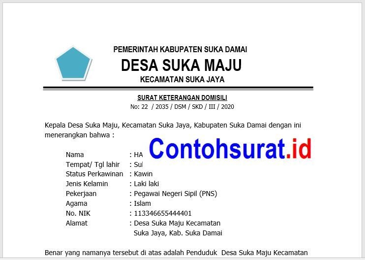 Contoh Surat Domisili Sekolah Dari Kelurahan Kumpulan Contoh Surat