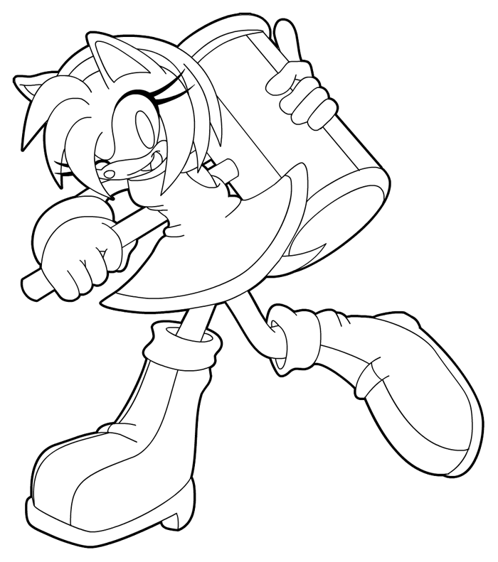 Amy Rose Sonic The Hedgehog Coloring Pages - Goimages World