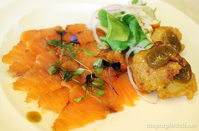 Hush Puppies with Salmon Gravlax