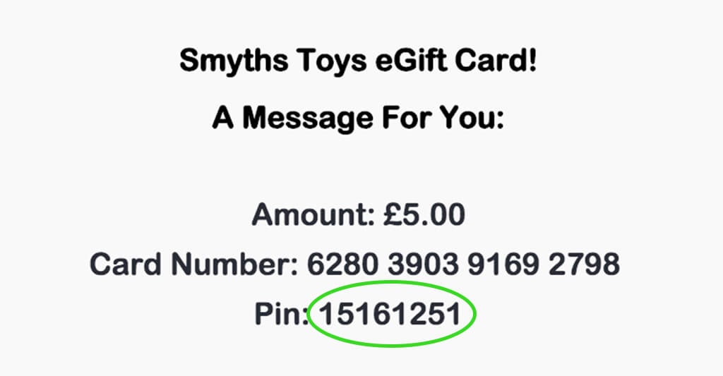redeem smythstoys smyths toys amounts egift