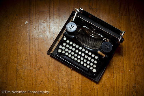hardwood floor typewriter