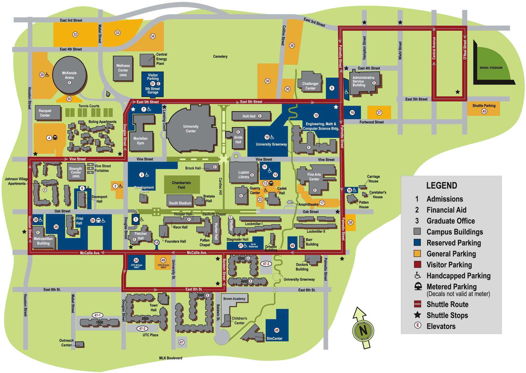 Tennessee Tech University Campus Map Tourist Map Of English