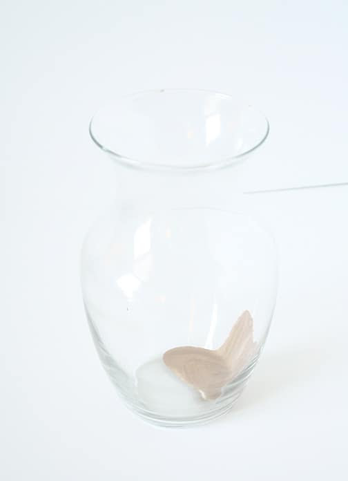 Poured Paint Florist Vase | littleredwindow.com | A simple and beautiful way to spruce up a plain clear glass florist vase!