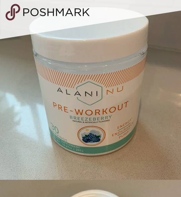 Simple Alani nu pre workout label 