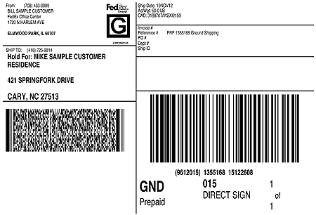 fedex label account number