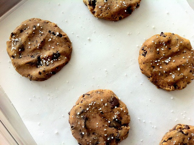Chilled Cookies Sprinkled with Salt Before Baking