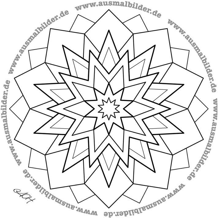 Ausmalbilder Sterne Mandala