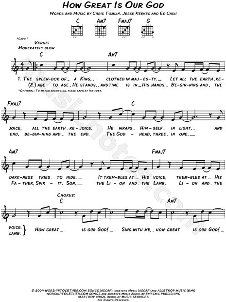 Our God Chris Tomlin Chords - Sheet and Chords Collection