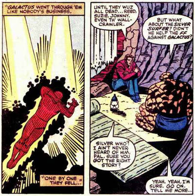 'Tell me more about Johnny dyin'. Describe every detail.' Death of the FF