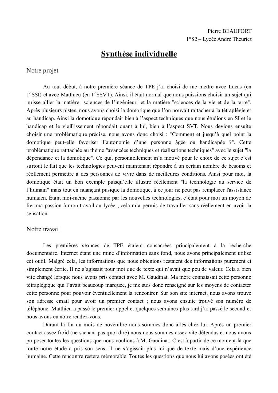 Exemple De Synthèse Pdf  grenadfe
