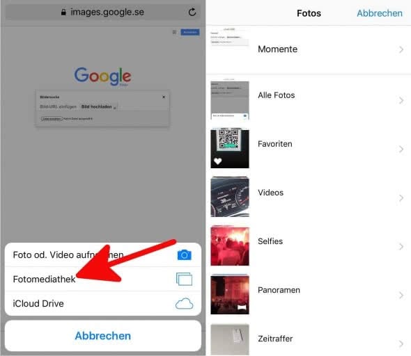 Fotosuche Google Bildersuche Handy / Bilder-Ursprung per Google