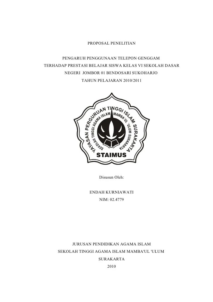 Contoh Proposal Penelitian Eksperimen Pendidikan Sekolah Dasar Berbagi Contoh Proposal
