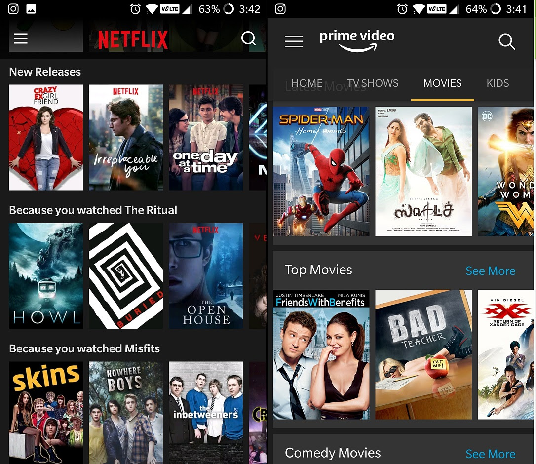 top rated series on netflix and amazon prime