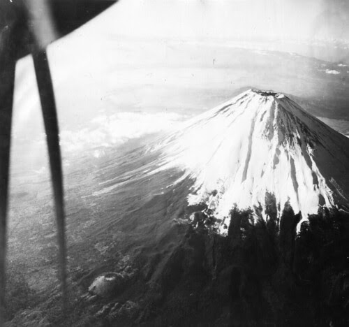 View of Mount Fujiyama taken from an 8th Photo Recon Squadron aircraft, 1945-46 by San Diego Air & Space Museum Archives